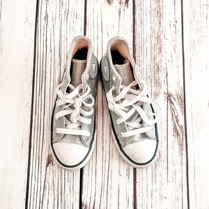 Little Girls Converse silver glitter